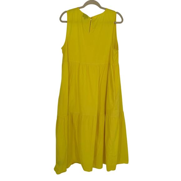 Who What Wear Maxi Tiered Dress Yellow Sleeveless Crewneck Vacay Summer XL - Picture 2 of 8
